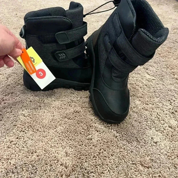 NWT new target kids 3 baker all in motion waterproof Velcro black boots snow - Picture 11 of 17